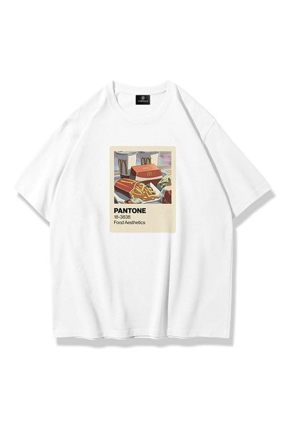 Trendiz Γυναικείο μπλουζάκι Pantone Mc Food Aesthetics Λευκό