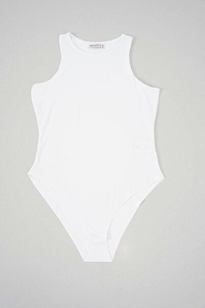 Bigdart Women's Halter Neck Snap Body 972 - White