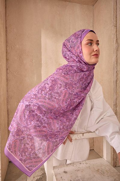 Mahal Silkhome Stripe Edge Shawl Patterned Nariya Shawl