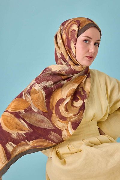 Mahal Silkhome Rose Pattern Mayda Shawl