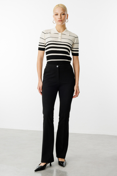 Ekol Wide Leg Trousers with Elastic Waist