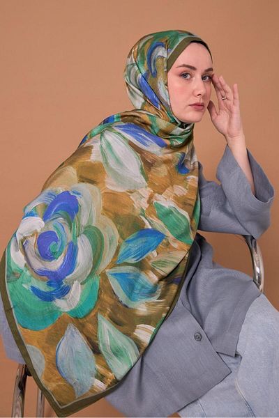 Mahal Silkhome Rose Pattern Mayda Shawl