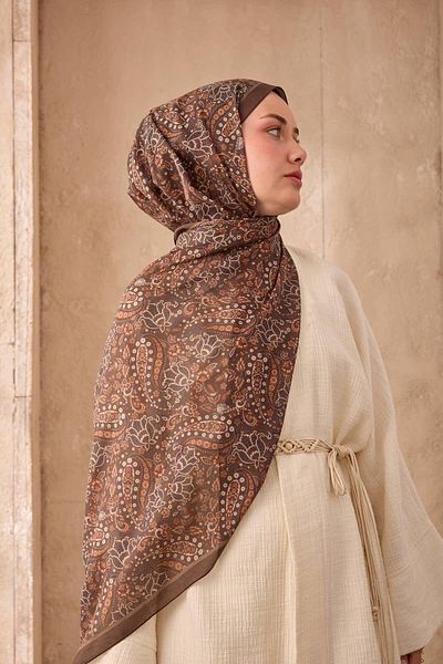 Mahal Silkhome Stripe Edge Shawl Patterned Nariya Shawl