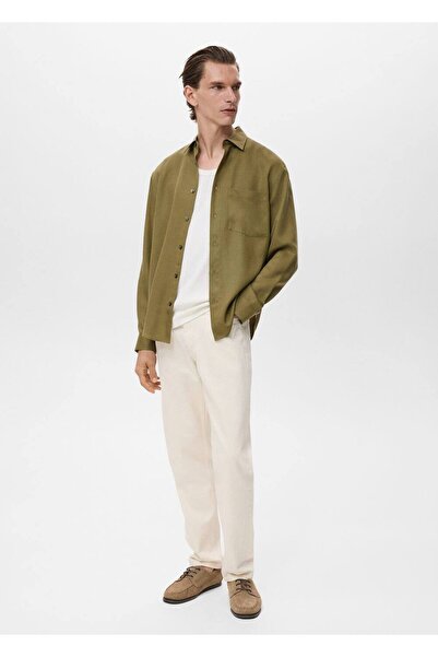 MANGO Man %100 lyocell cepli gömlek