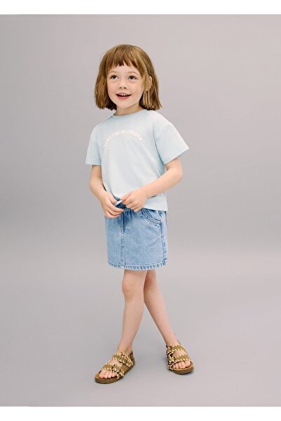 MANGO Baby Paperbag denim etek