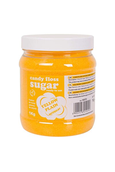 GSG24 Zahăr colorat pentru vată de zahăr, aromă naturală de vată de zahăr galbenă, 1 kg