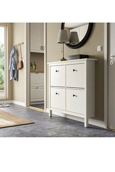 IKEA Hemnes ayakkabı dolabı, beyaz 107x22x101cm 4 bölmeli