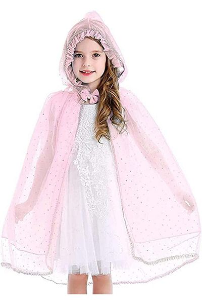 Tyidalin princess cape, polyester/tulle, pink, 146-152
