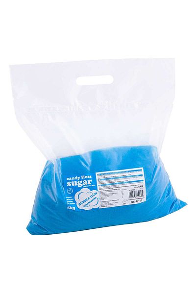 GSG24 Zahăr din vată de zahăr cu aromă colorată, albastru, aromă de gumă de mestecat, 5 kg