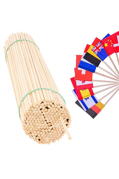 GSG24 Patyczki do flag chorągiewek drewniane bukowe 50cm/5mm 100szt