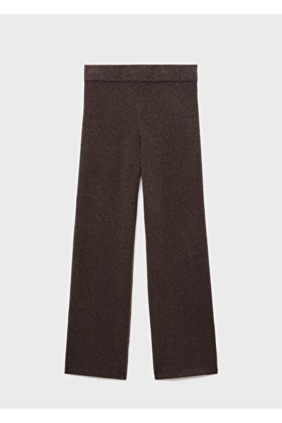 MANGO Woman Düz kesim triko pantolon