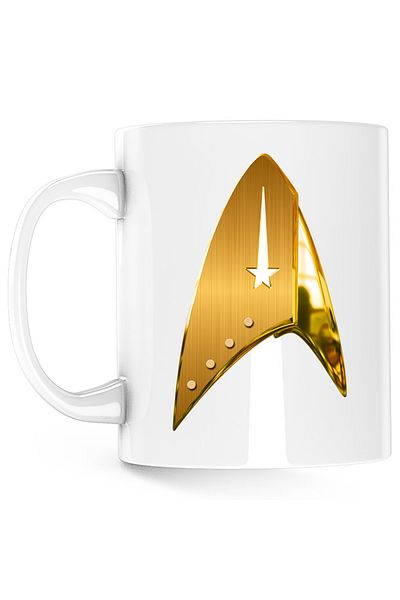 OEM Star Trek Communicator Badge Teleport Mug, white, 330 ml
