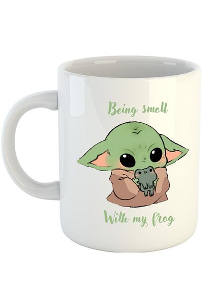 OEM Cana Baby Yoda Frog Eat Kawaii, alba, 330 ml