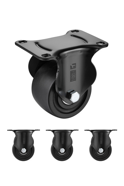 Lawazim BMB Caster Wheels Set of 4 - 3inch Rigid Heavy Duty Nylon, 2200lbs Ca...