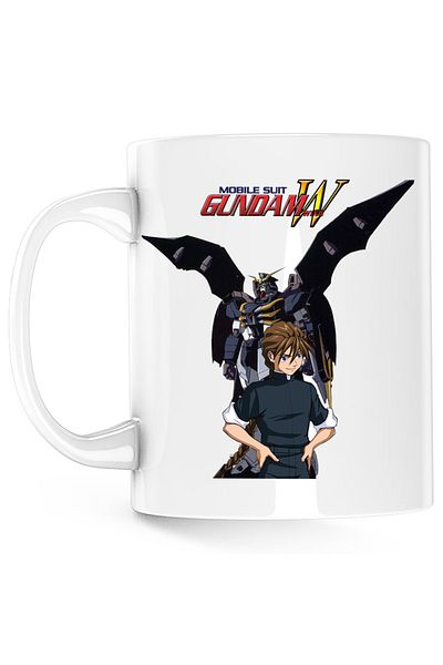 OEM Gundam Wing Bat Robot Anime Game Mug, white, 330 ml