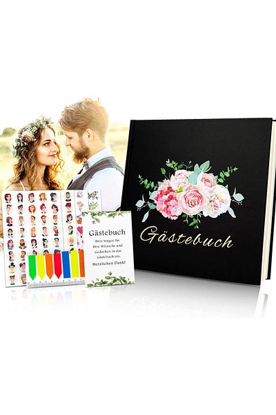 TAOPE wedding sticker guest book, paper, multicolor, 21 x 21.5 x 1.6 cm