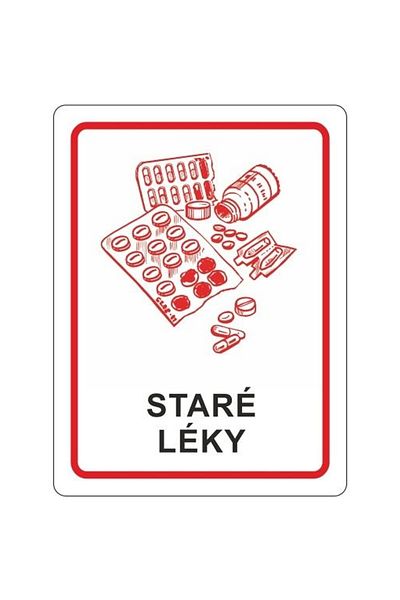 GSG24 Naklejka na pojemnik na stare LEKI 16x12cm
