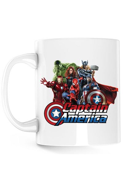 OEM Cana Captain America Hulk Iron Man Catgirl Marvel DC Comics, alba, 330 ml
