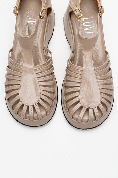 LuviShoes Sandale cu toc ANIEL bej pentru femei