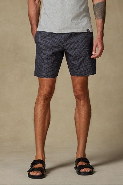 Abbate Sky Poplin Cotton Comfort Fit Black Men's Checkered Shorts