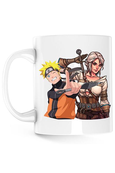 OEM Cana The Witcher Ciri Naruto Shippuden Anime Desene, alba, 330ml