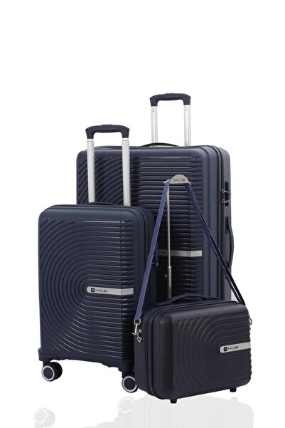 MÇS Polipropilen 3'lü Valiz Seti Büyük & Kabin & Makyaj V374