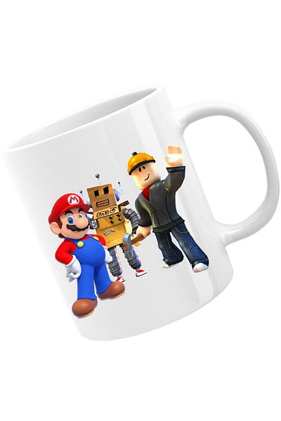 OEM Cana Roblox Mario Video Game Robox Play, alba, 330 ml