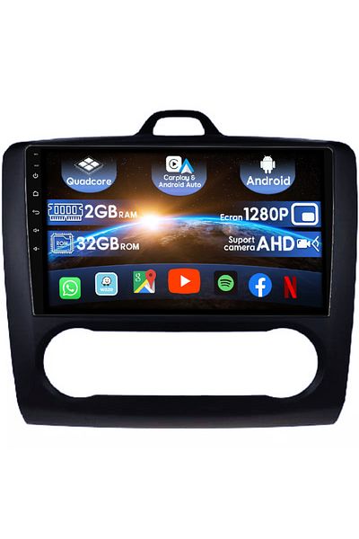 navi-it Navigatie dedicata Focus 2004-2011 Clima Automata, Neagra, 2GB RAM 32GB ROM, Quad Core, Display 9" I