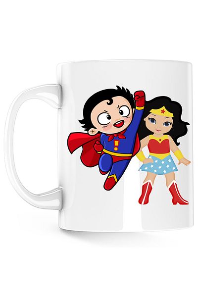OEM Cana Superman Wonder Woman Cartoon Hero Comics, alba, 330 ml