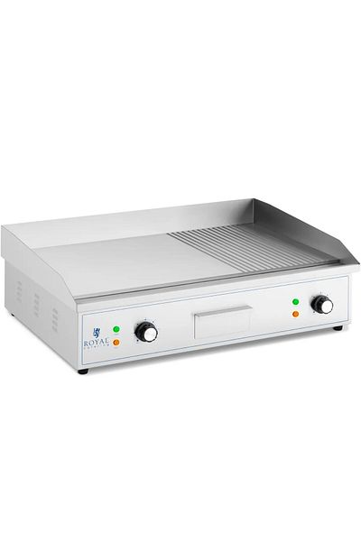 Royal Catering Grill elektryczny płyta grillowa gładka ryflowana 727 x 420 mm 4400 W