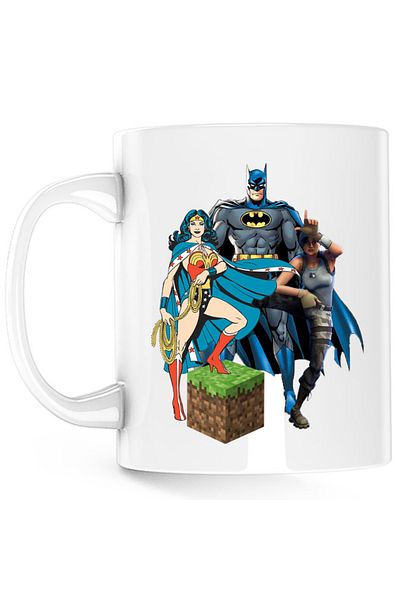 OEM Cana Wonder Woman Minecraft Grass Cube Batman Fortnite Dance, alba, 330 ml