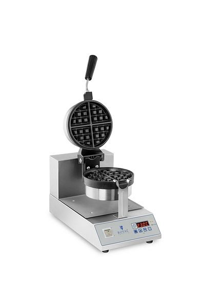 Royal Catering Gofrownica obrotowa do gofrów okrągłych ćwiartek śr. 18cm 1300W RCWM-1300-RE