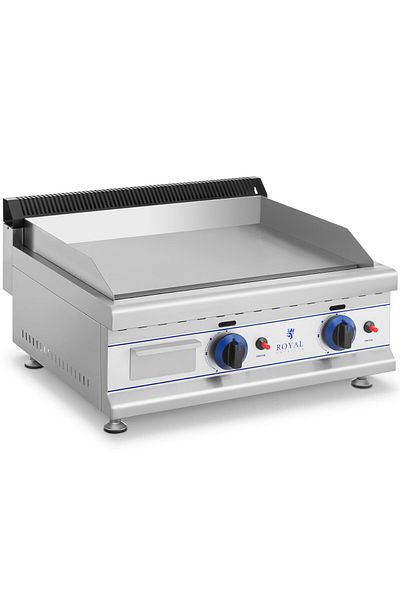 Royal Catering Grill podwójny gładki gazowy na gaz LPG / Propan-Butan 2 x 3000 W 30 mbar