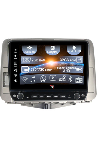 navi-it Dedicated navigation Prado 150 2009-2013 with rotary buttons model 2024, 9 Inch, 2GB RAM 32GB ROM, Qua