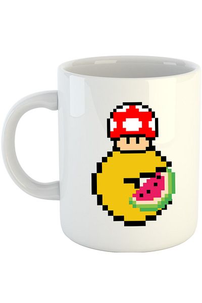 OEM Cana Pac Man Mario Minecraft Watermalon Slice, alba, 330 ml