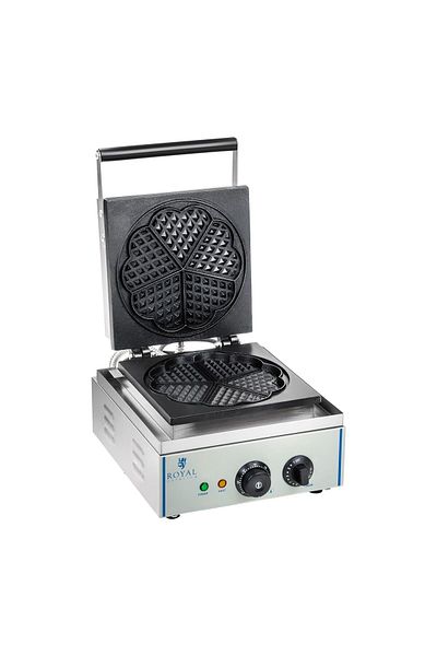 Royal Catering Aparat de gofre rotunde, acoperit cu teflon, rozetă în formă de inimă, diametru 21 cm