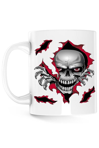 OEM Cana Predator Biker Skull Logo Motor Skeleton, alba, 330 ml