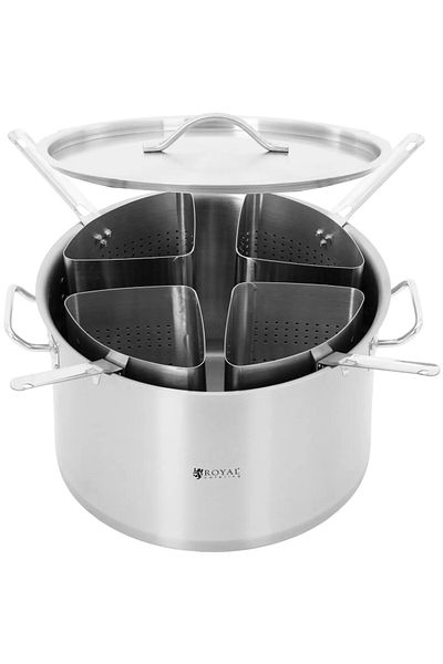 Royal Catering Garnek do gotowania makronu z 4 wkładami śr. 40 cm 31 l