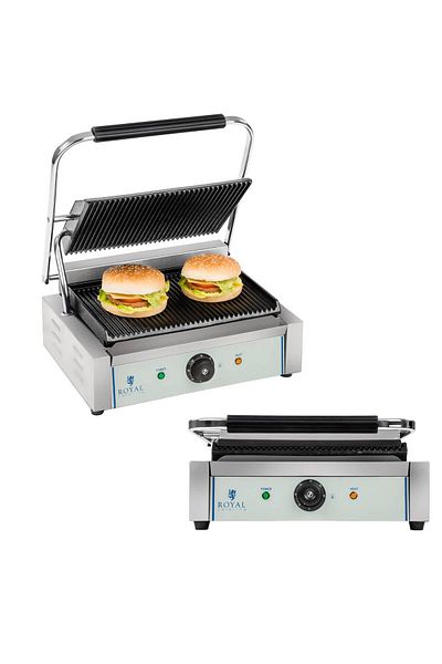 Royal Catering Grill kontaktowy dwustronny ryflowany PANINI