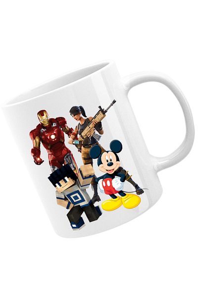 OEM Cana Ironman Mickey Mouse Minecraft Fortnite Games, alba, 330 ml