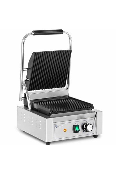 Royal Catering Grill kontaktowy elektryczny ryflowany 23 x 22 cm 1800 W
