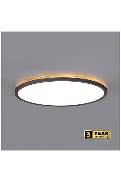 Kobi LED ceiling light Nivera round 24W, 2280lm, IP54, warm/neutral/cold light, black,