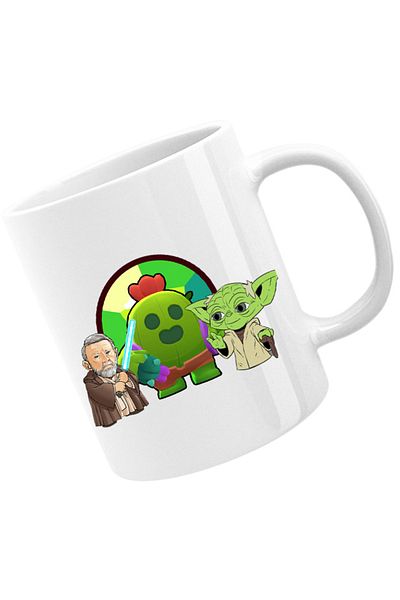 OEM Cana Brawl Stars Cactus Flower Bio StarWars Obi Wan Kenobi Yoda, alba, 330 ml