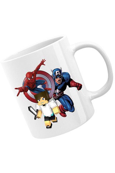OEM Cana Captain America Spiderman Minecraft Super Hero Save, alba, 330 ml