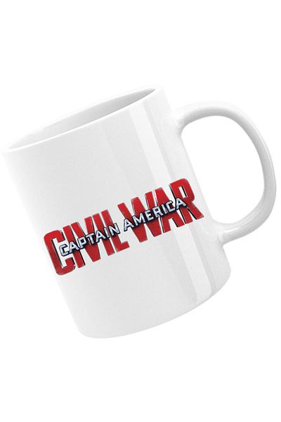 OEM Cana Captain America Logo Civil Avengers Nice Beautiful Bold, alba, 330 ml