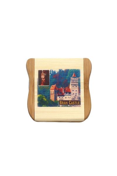 OEM Oglindă de mână cu carcasă din lemn, Vlad Tepes, 8x11cm, multicoloră