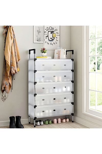 Choice 6-Tier Dust and Moisture Resistant Shoe Organizer with Door and Cover