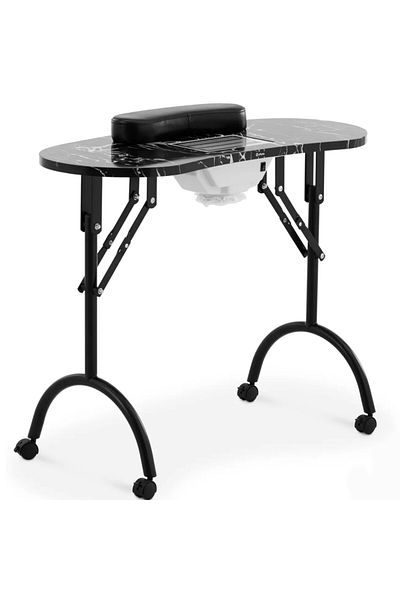 Physa Biurko stolik do manicure kosmetyczny z pochłaniaczem pyłu składany na kółkach 90 x 43 x 73 cm