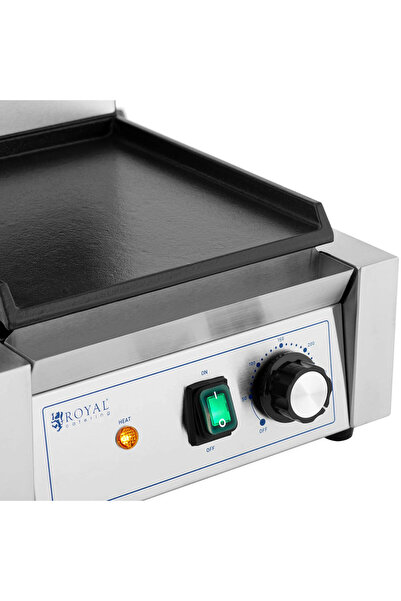 Royal Catering Grill kontaktowy elektryczny płyta gładka i ryflowana 23 x 22 cm 1800 W