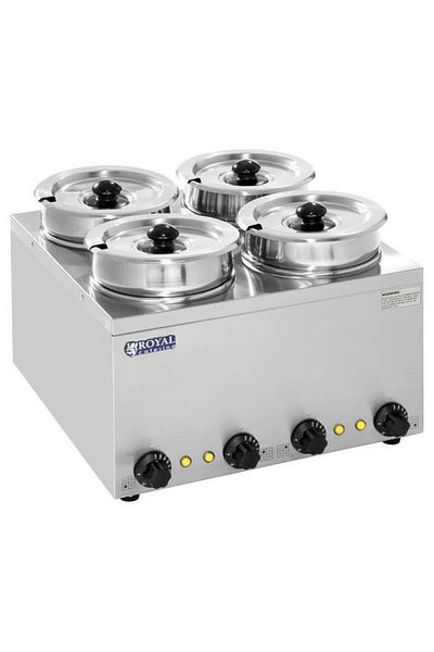Royal Catering Bemar elektryczny podgrzewacz do zupy 600W 230V 4 x 3.8L